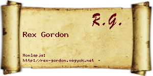 Rex Gordon névjegykártya